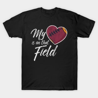 Football Mom Shirt Personalized - My Heart Is On That Field Personalized Football Mom T-shirt Football Mom Shirt Custom With Number Game Day T-Shirt